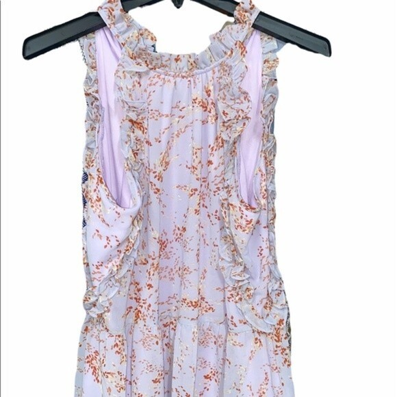 Entro size small lavender floral ruffle top - Picture 1 of 5